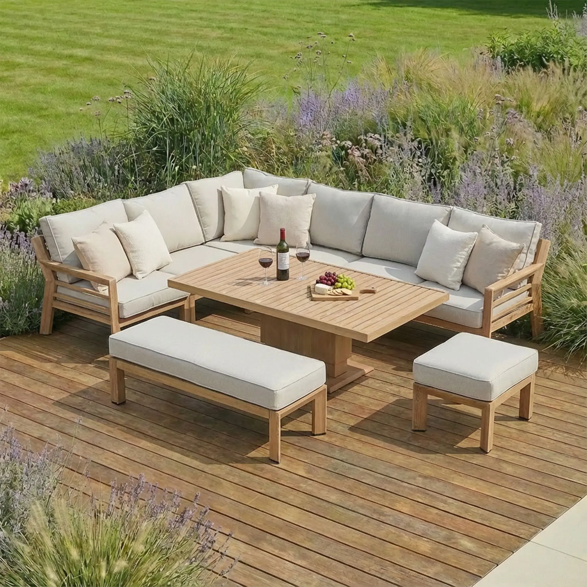 New York Corner Dining Set With Rising Table