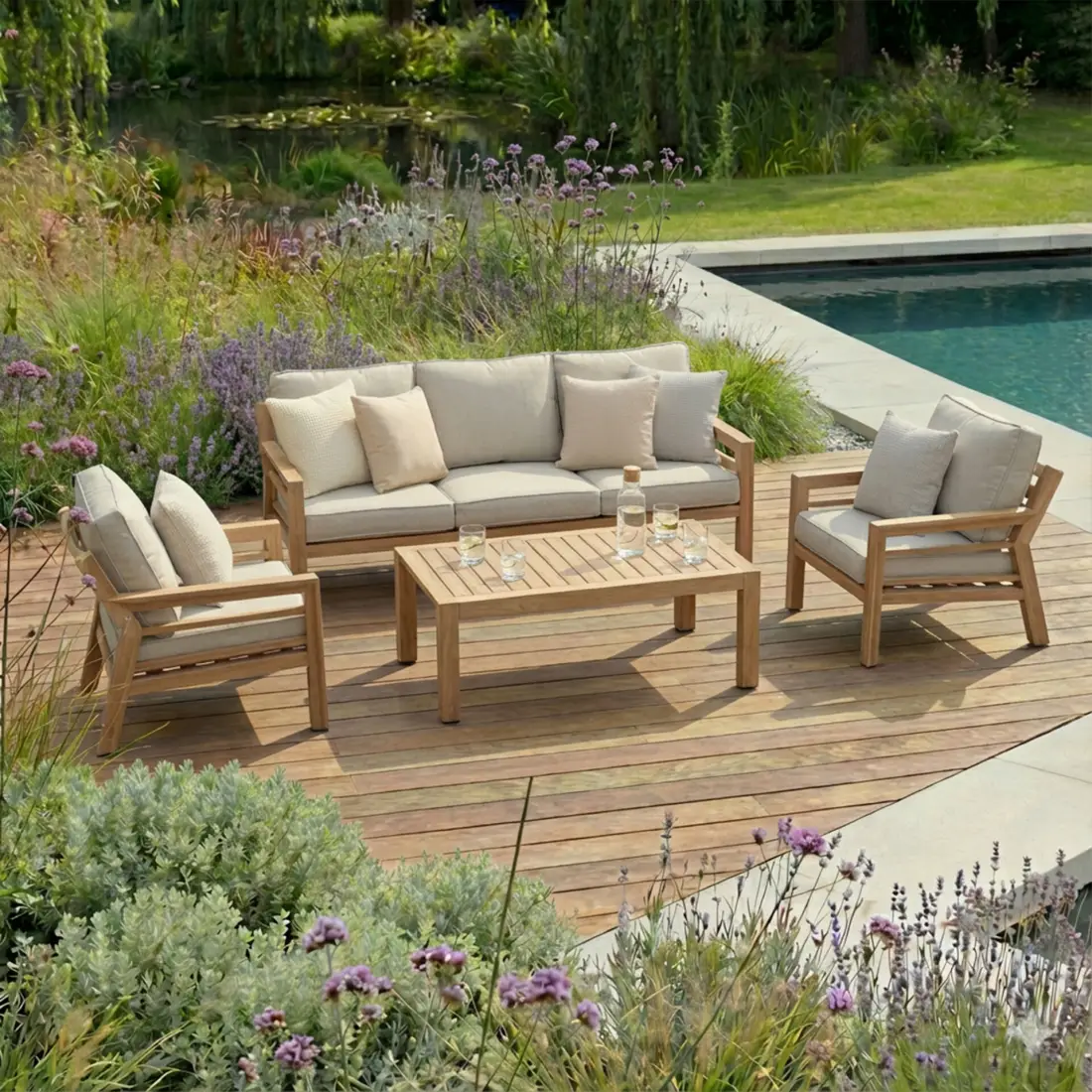 New York 3-Seat Aluminium Sofa Set | Garden Furniture Spain