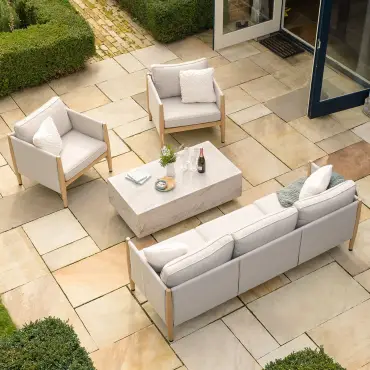 Burford 3 Seat Sofa Set & Marble Effect Coffee Table