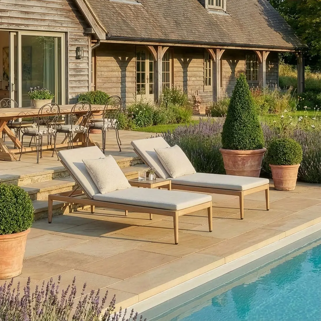 Burford Aluminium Sunlounger Set
