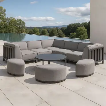 Ibiza Small Corner Sofa Set & Round Coffee Table