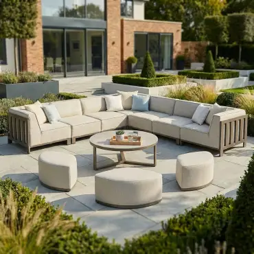 Ibiza Large Corner Sofa Set Round Coffee Table