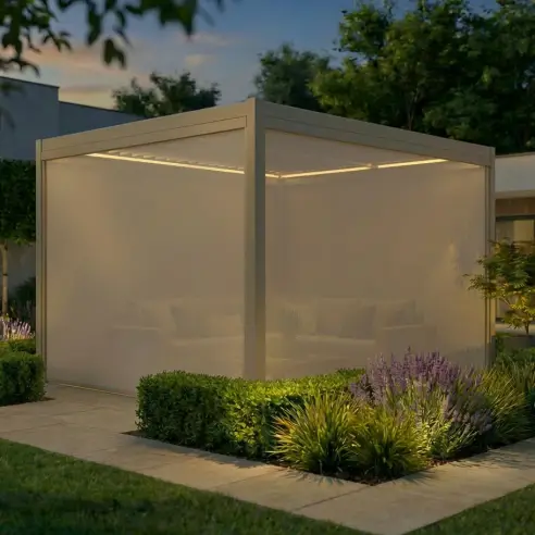 Como Pergola Zip Drop Side Blind 3m
