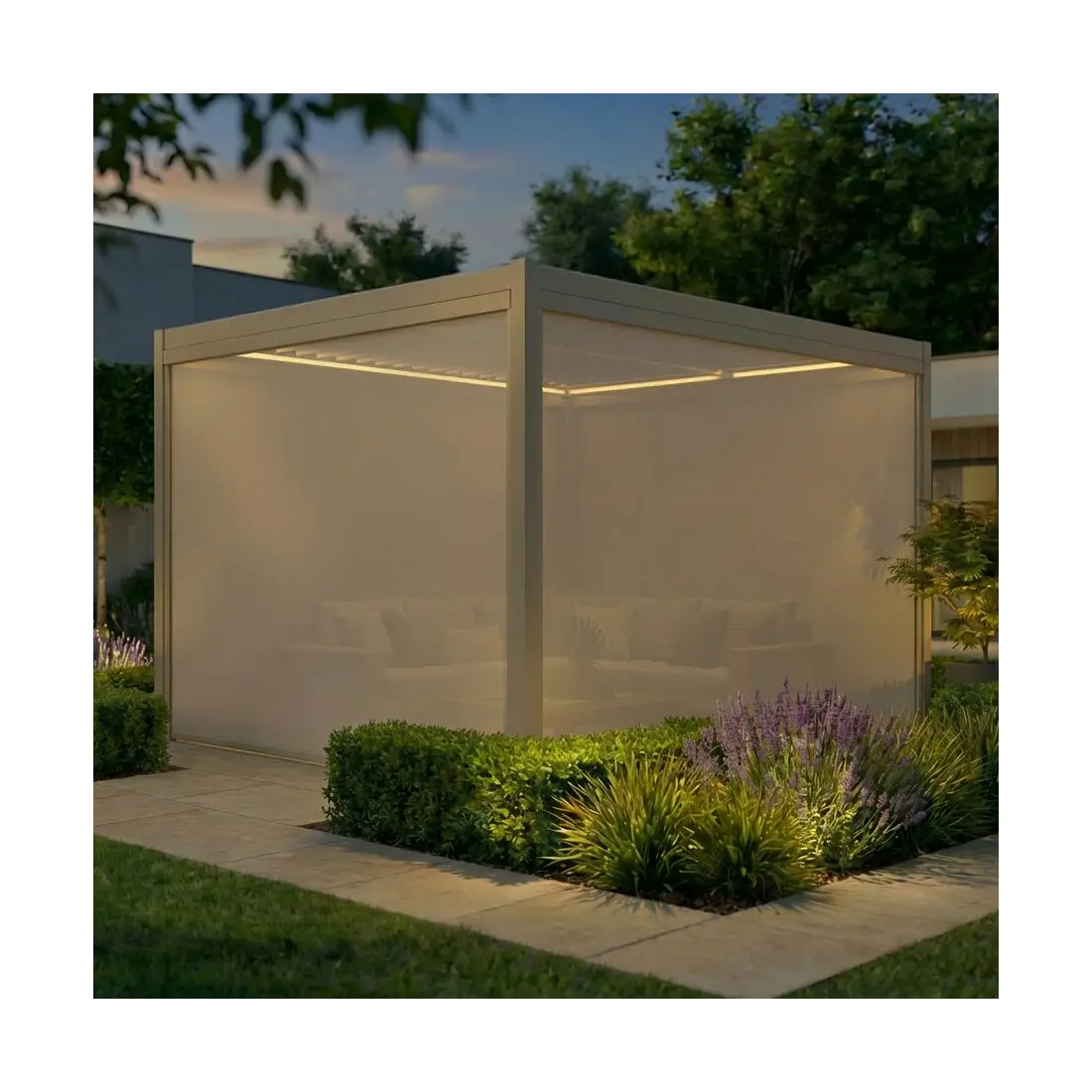 Como Pergola Zip Drop Side Blind 4m
