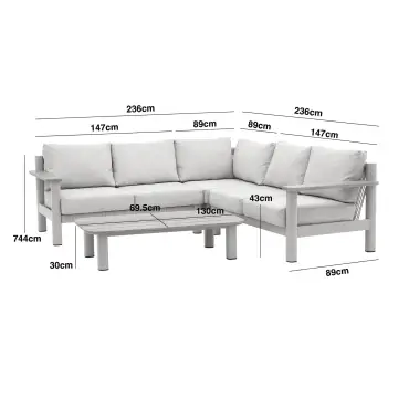 Sicily Rope Weave Small Corner Sofa Set