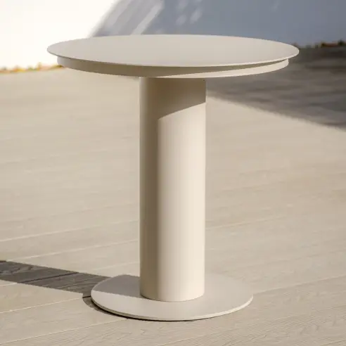 Sicily Aluminium Round Pedestal Side Table