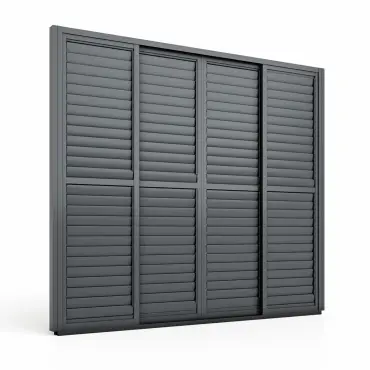 Eden Pergola Sliding Grey Louvre Panel Door -  3m