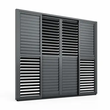 Eden Pergola Sliding Grey Louvre Panel Door - 3m