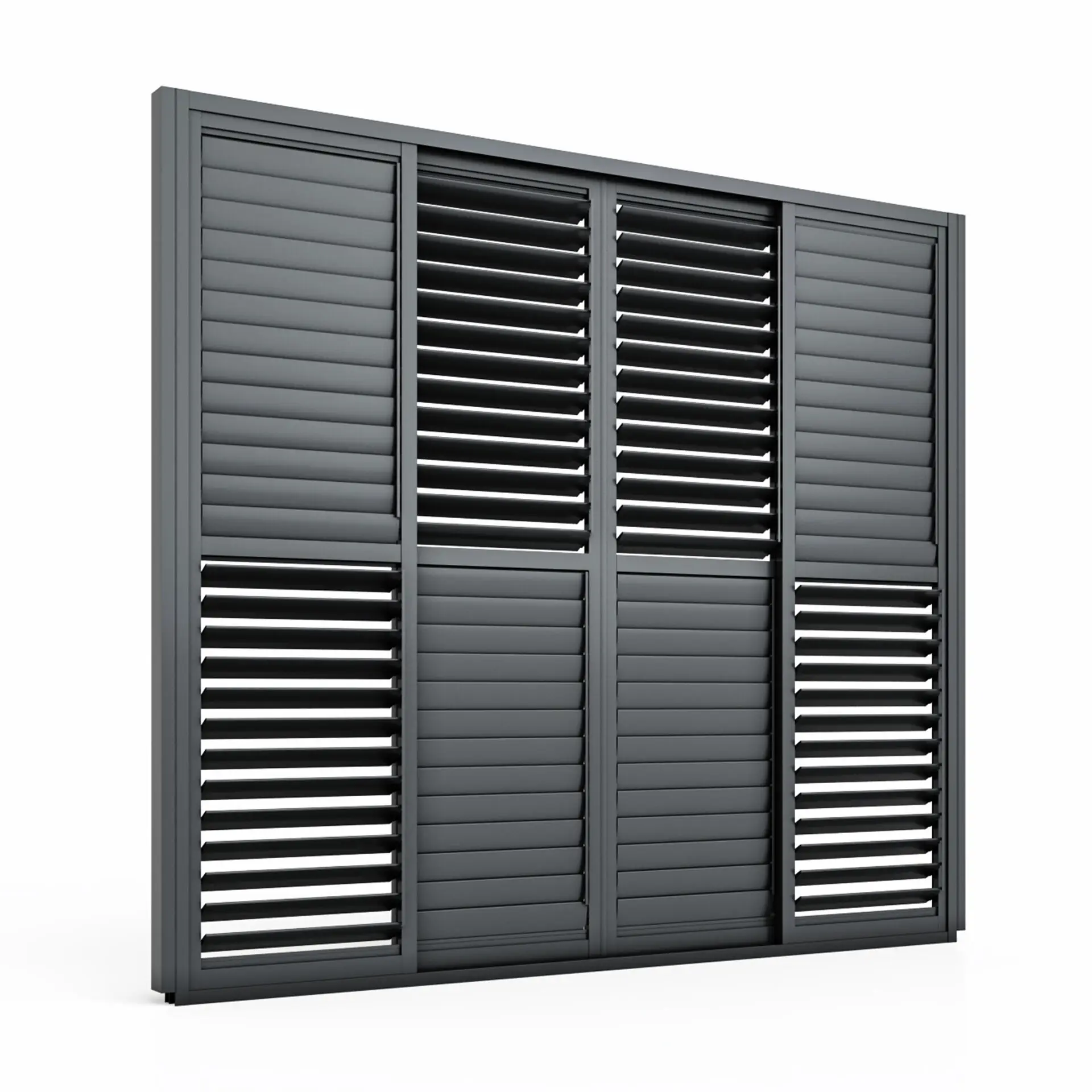 Eden Pergola Sliding Grey Louvre Panel Door - 3m