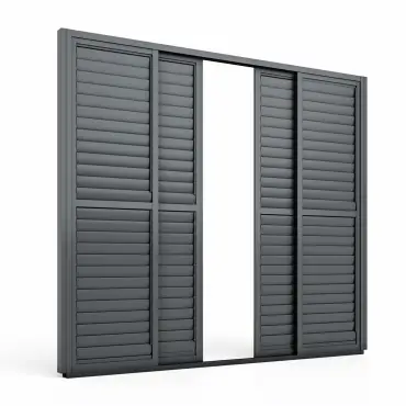 Eden Pergola Sliding Grey Louvre Panel Door -  3m