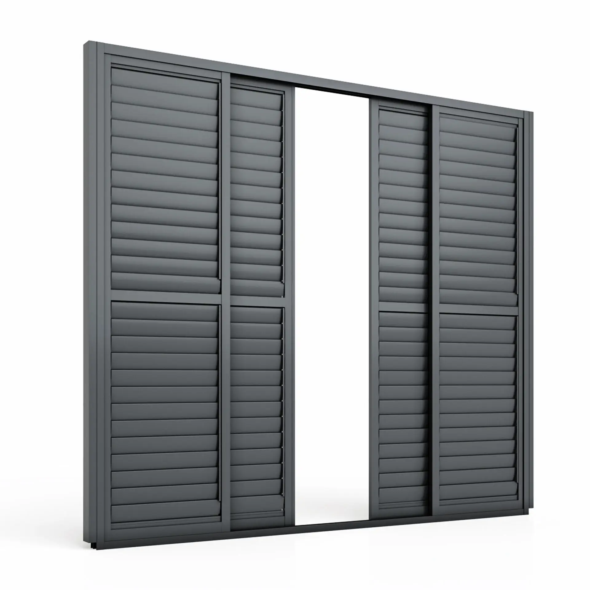 Eden Pergola Sliding Grey Louvre Panel Door - 3m