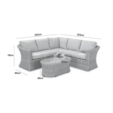 Oxford Small Rattan Corner Sofa Set