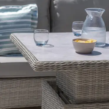 OXFORD VENICE CORNER SOFA DINING SET WITH ICE BUCKET Rattan furniture