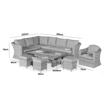 Oxford Deluxe Corner Dining With Rising Table & Armchair