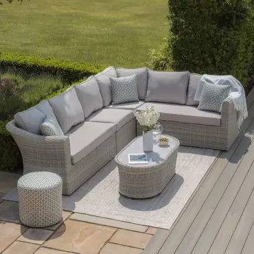 Oxford Large Rattan Corner Sofa Set with Armchair