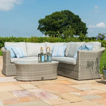 Oxford Small Rattan Corner Sofa Set With Armchair