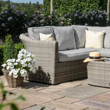 Oxford Small Rattan Corner Sofa Set With Armchair
