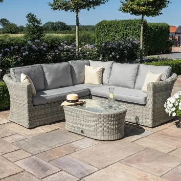 Oxford Small Rattan Corner Sofa Set With Armchair