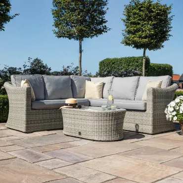 Oxford Small Rattan Corner Sofa Set With Armchair