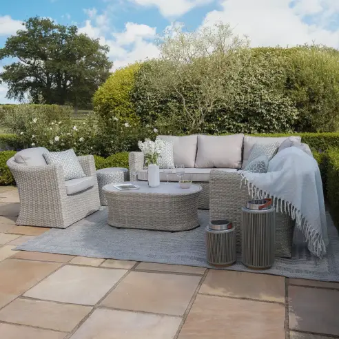 Oxford Small Rattan Corner Sofa Set With Armchair