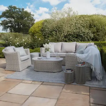 Oxford Small Rattan Corner Sofa Set With Armchair