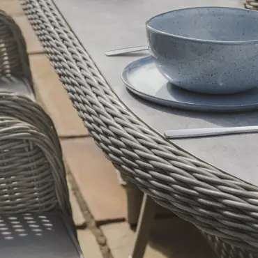 Oxford 6 Seat Ice Bucket Oval Dining set with Rounded Chairs