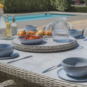 Oxford 8 Seat Oval Dining Chairs & Lazy Susan