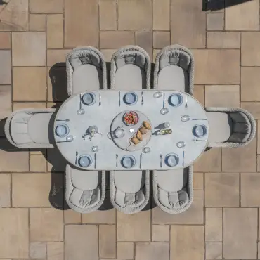 Oxford 8 Seat Oval Dining Chairs & Lazy Susan