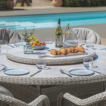 Oxford 8 Seat Round Dining Chairs & Lazy Susan