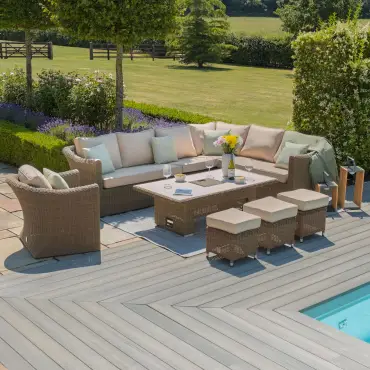 Winchester Deluxe Large Corner Dining Set - With Rising Table & Armchair