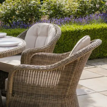 Winchester rattan garden furniture 6 Seater Round Armchair Set