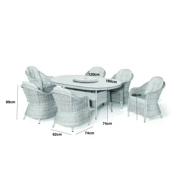 Winchester outdoor rattan garden furniture 6 Seat Oval