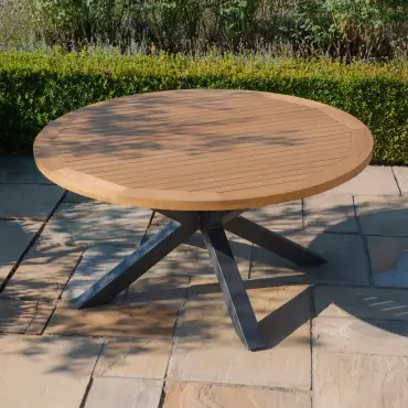Monaco 6 Seat Jakarta Teak Round Dining Set