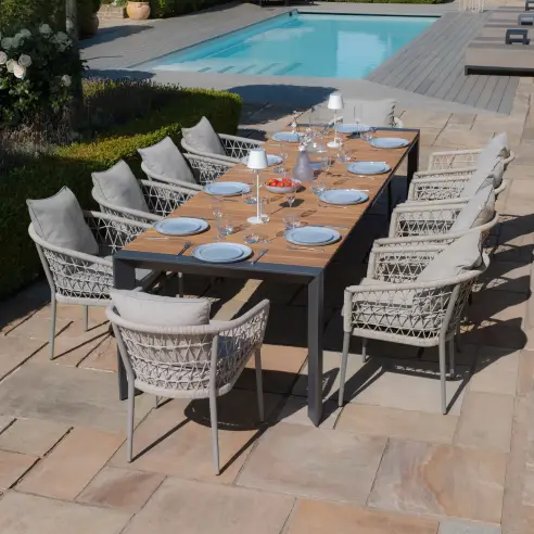 Monaco 10 Seat Jakarta Teak Extending Dining Set Monaco 10 Seat Jakarta Teak Extending Dining Set