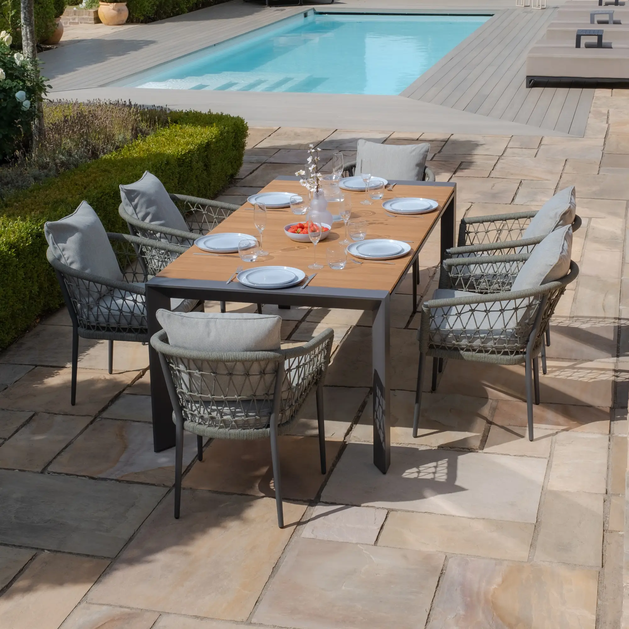 Monaco 10 Seat Jakarta Teak Extending Dining Set