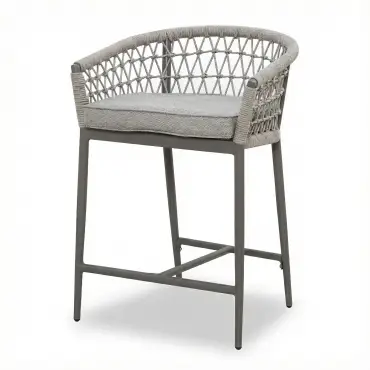 Monaco Rope Weave 6 Seat Rectangular Bar Set