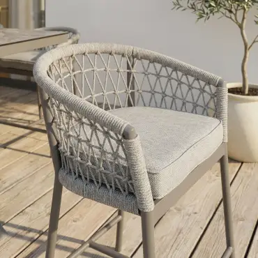 Monaco Rope Weave 6 Seat Rectangular Bar Set