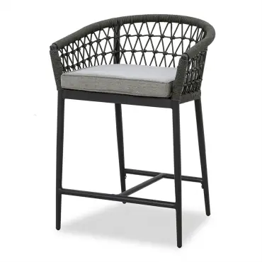 Monaco Rope Weave 6 Seat Rectangular Bar Set