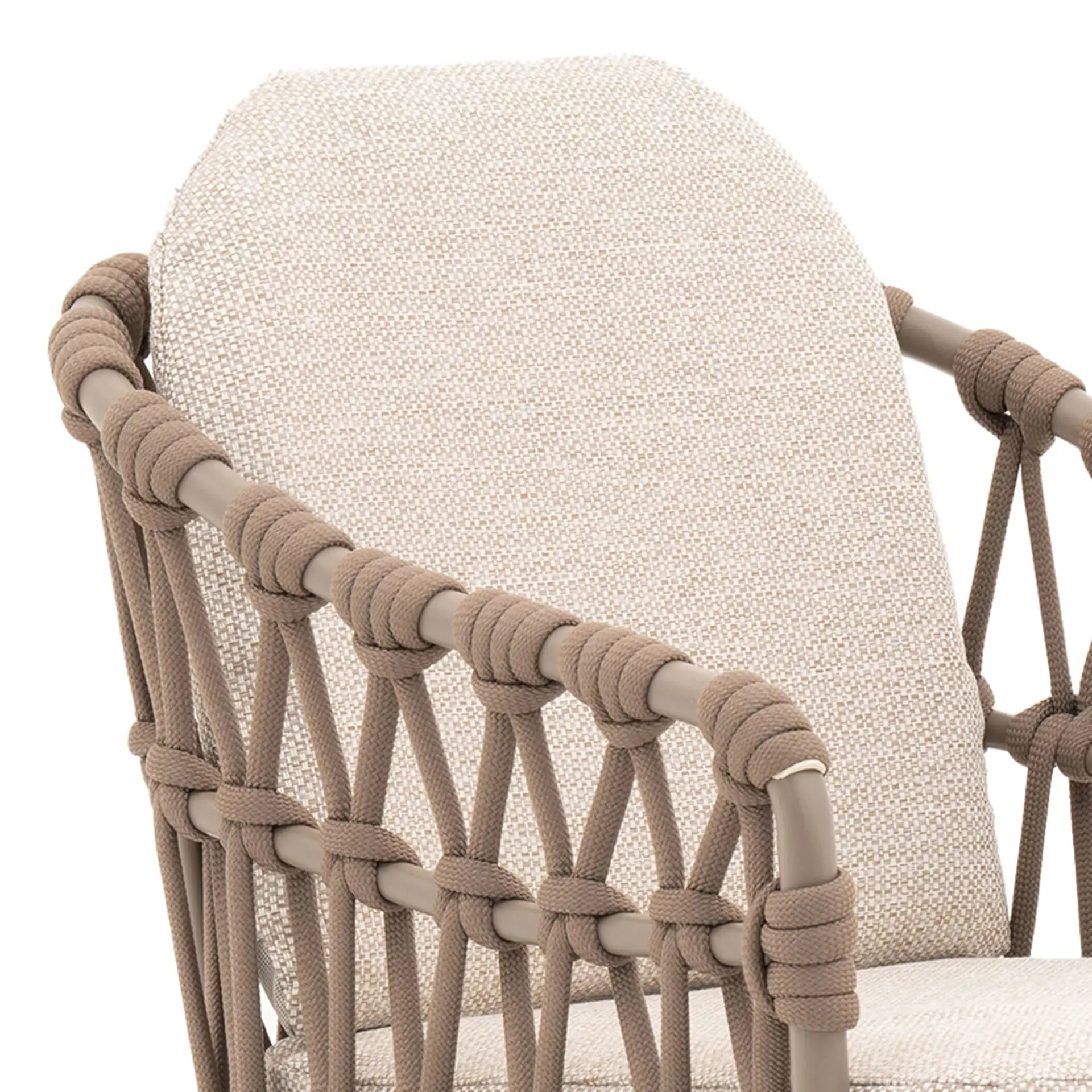 Pair of Sicily Open Rope Weave Garden Dining Chairs