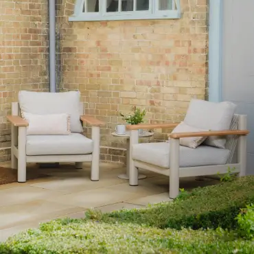 Sicily Rope Weave Lounge Set & Round Side Table