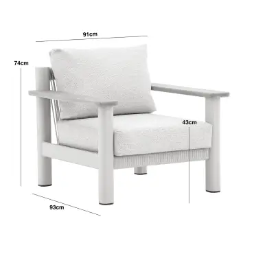 Sicily Rope Weave Lounge Set & Round Side Table