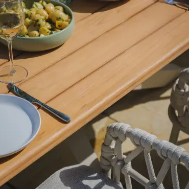Sicily Open Rope Weave 6 Seat Rectangular Dining