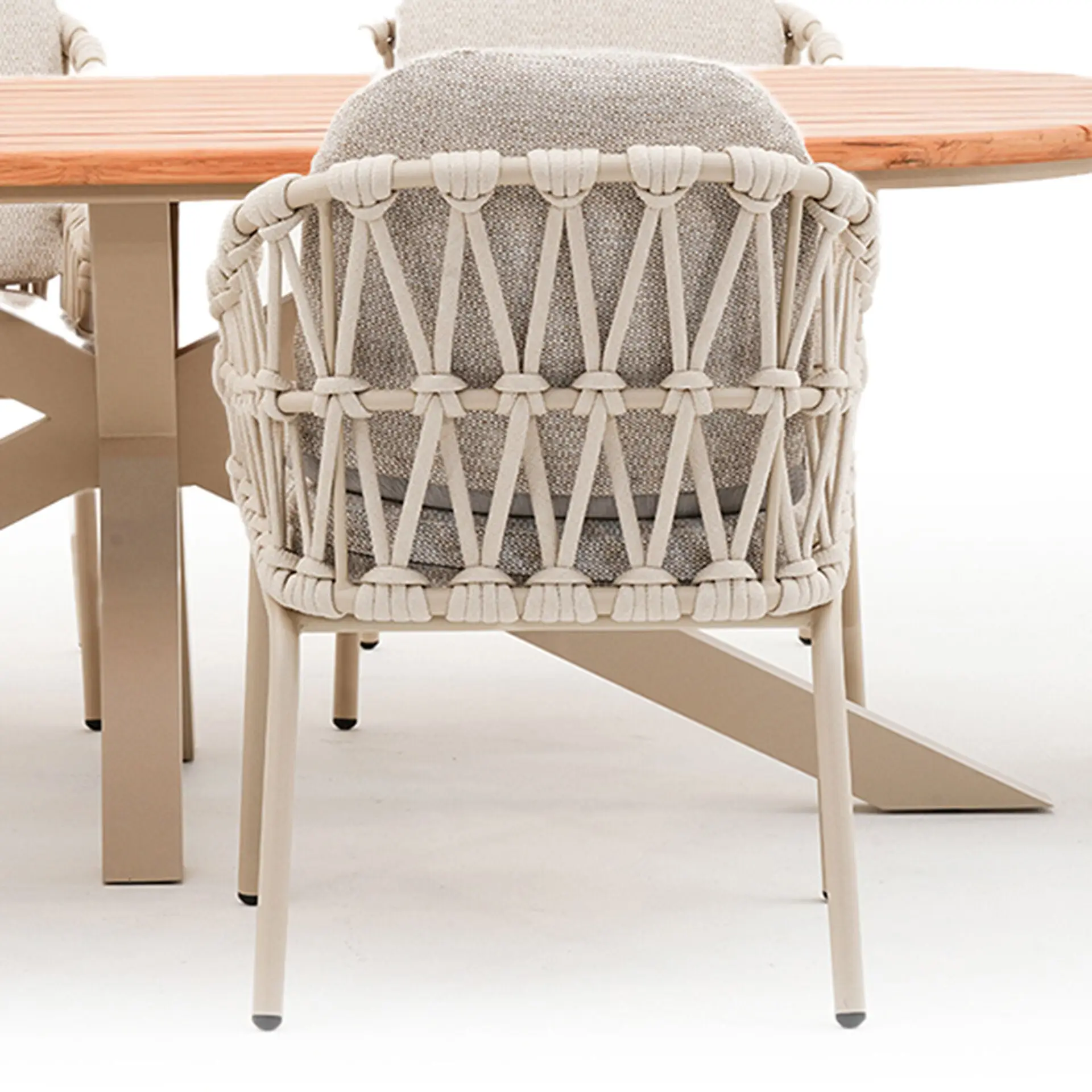 Sicily Open Rope Weave 6 Seat Rectangular Dining