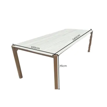 Veluta Curve Teak Dining Set 2.4m - FSC Certified