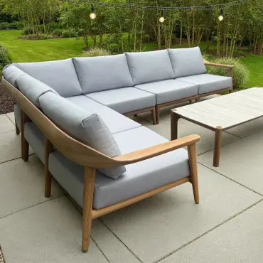 Veluta Curve Corner Unit - Certified Teak