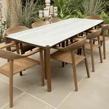 Veluta Curve Teak Dining Table 2.4m - Certified