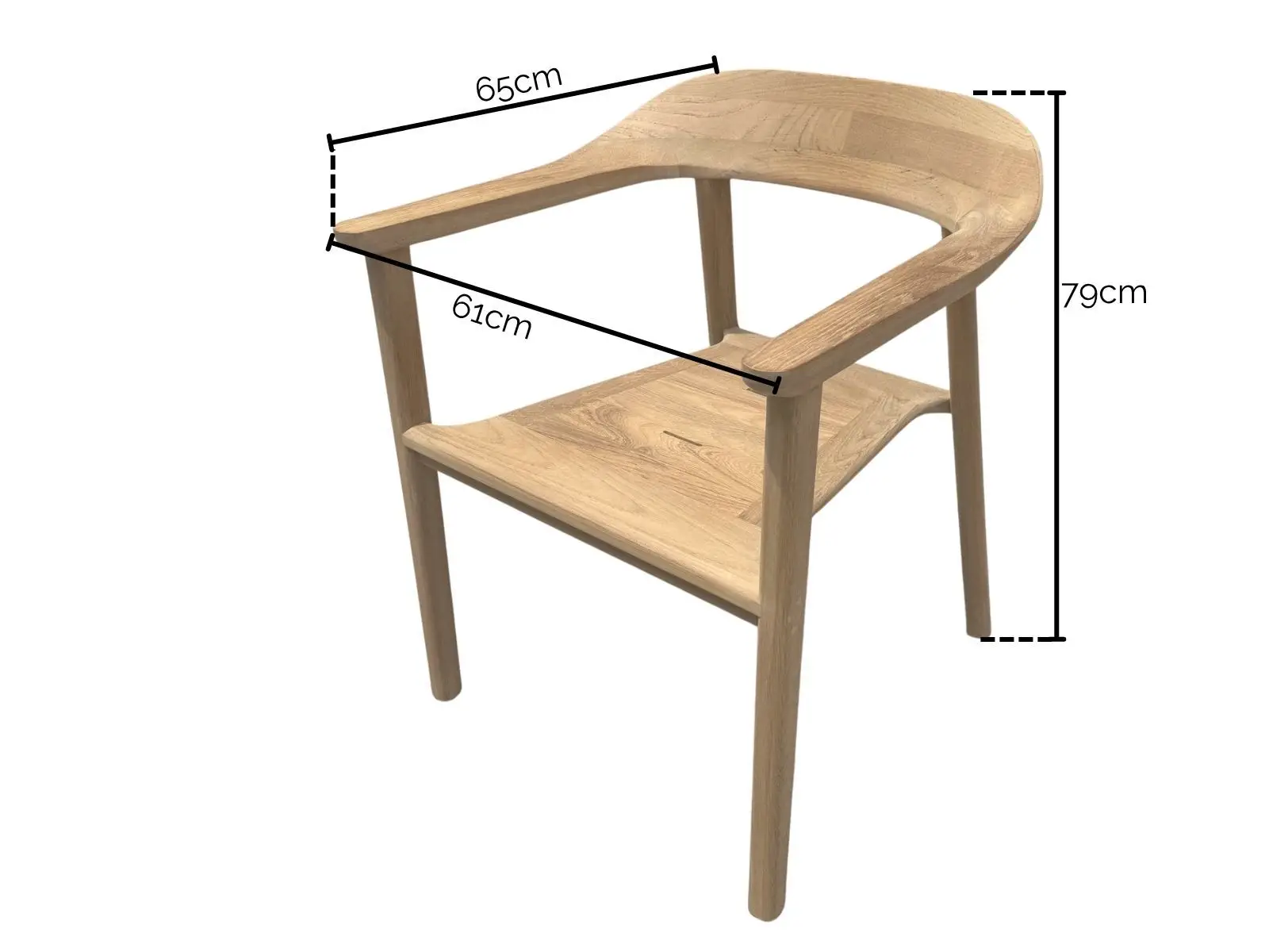 Veluta Curve Stacking Dining Chair Teak Certified x 4