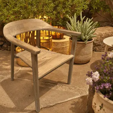 Veluta Curve Stacking Dining Chair Teak Certified x 4