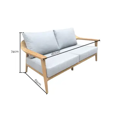 Veluta Curve 2 Seater Sofa - Certified Teak