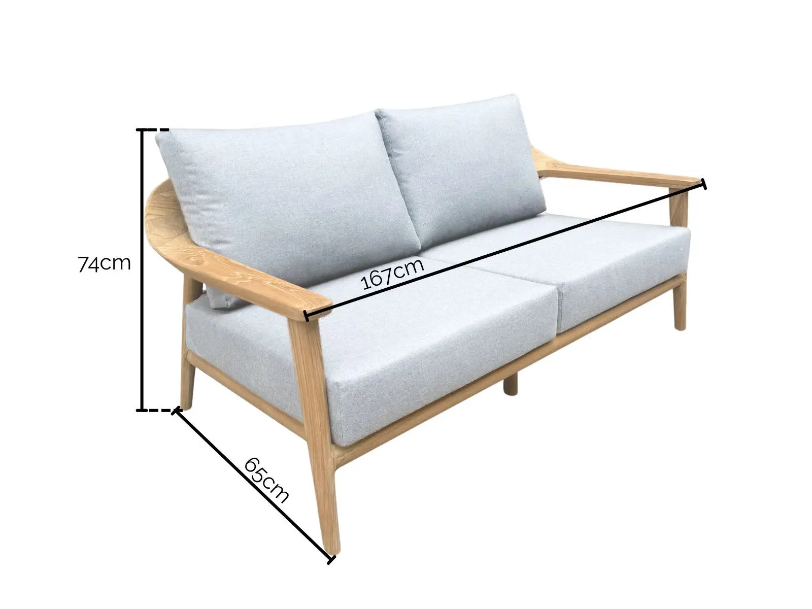 Veluta Curve 2 Seater Sofa - Certified Teak